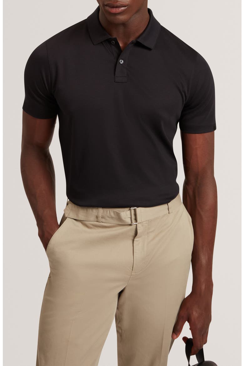 Connall Cotton Polo, Main, color, BLACK