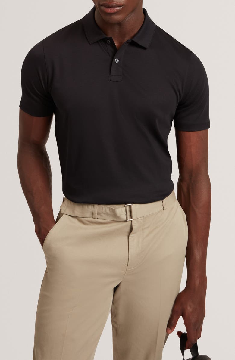 Ted Baker Connall Cotton Polo, Main, color, Black