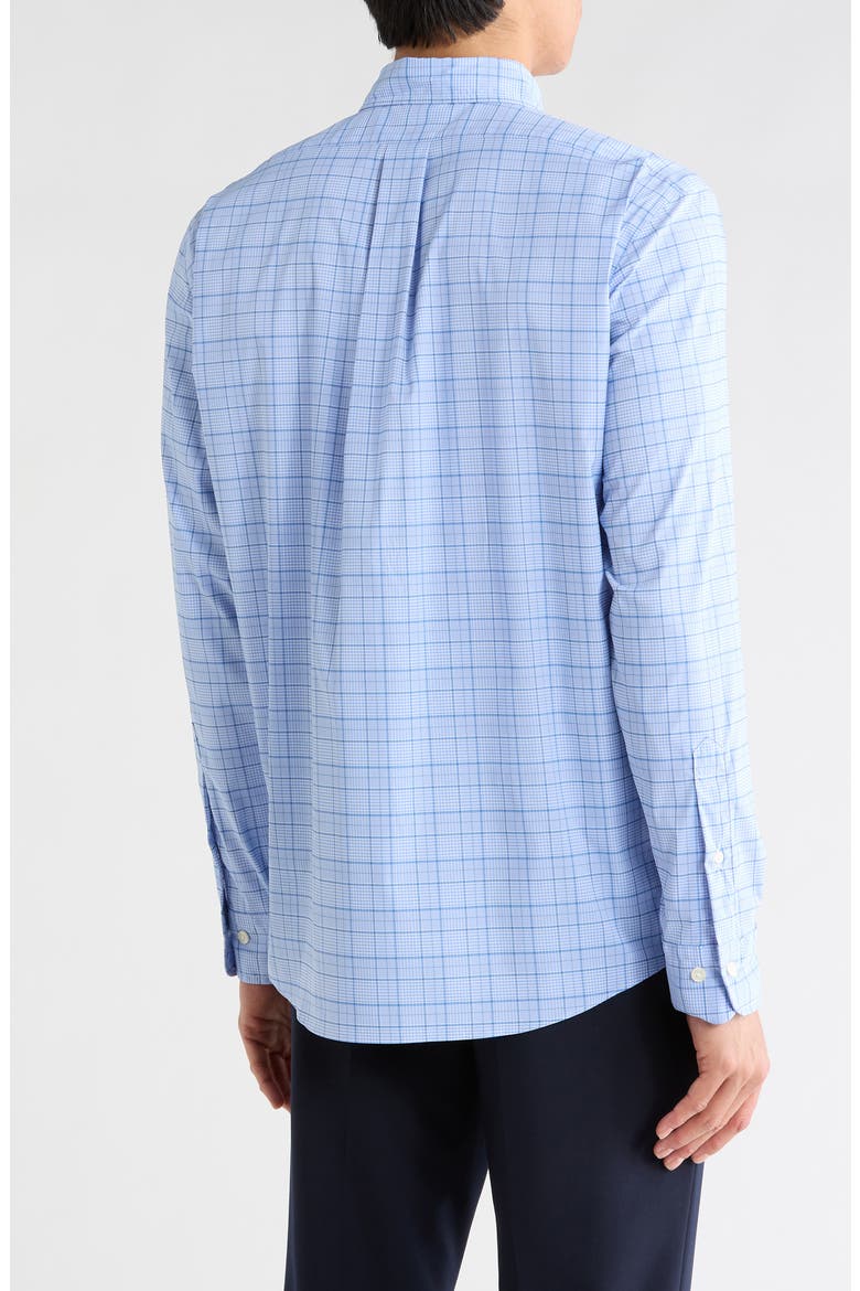 Sport Fit Plaid Performance Button-Down Shirt, Alternate, color, HYDRANGEA GLEN