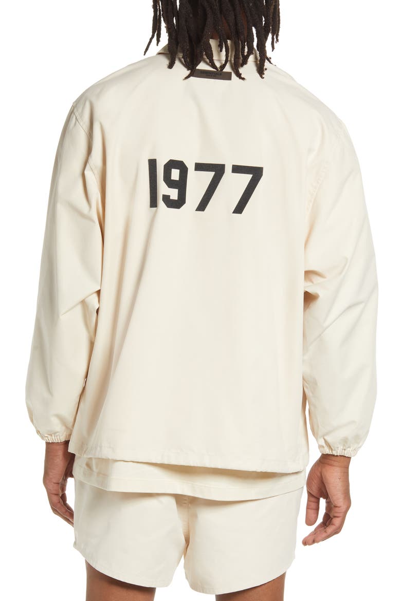 Men's Cotton Blend Coach's Jacket, Alternate, color, EGG SHELL