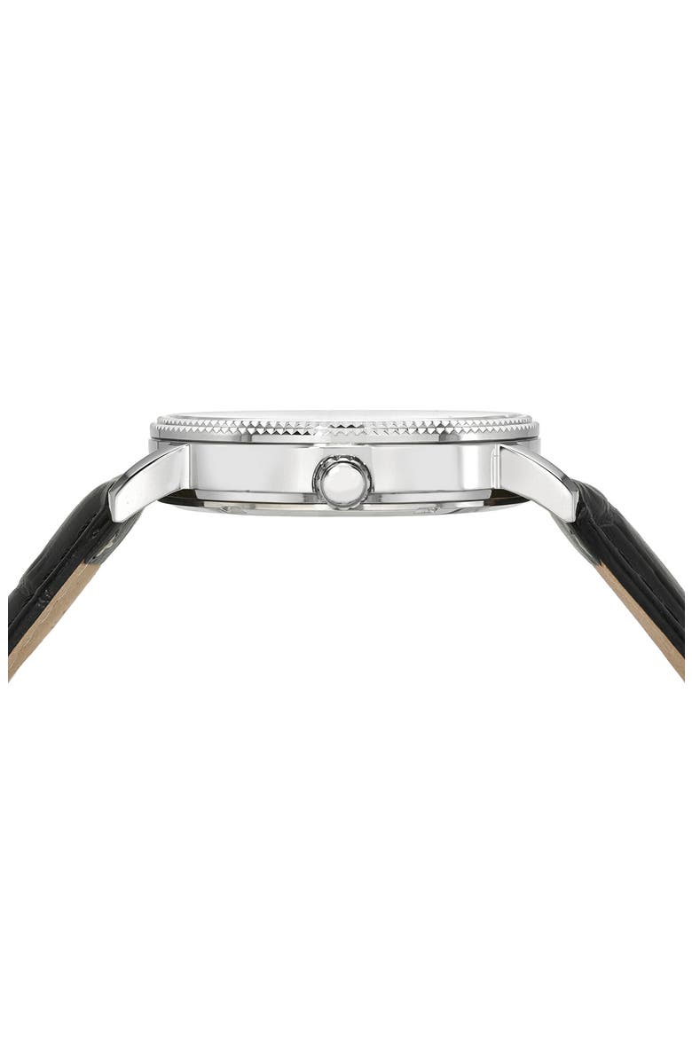 Veritas 1 Croc Embossed Leather Strap Watch, 40mm, Alternate, color, SILVER