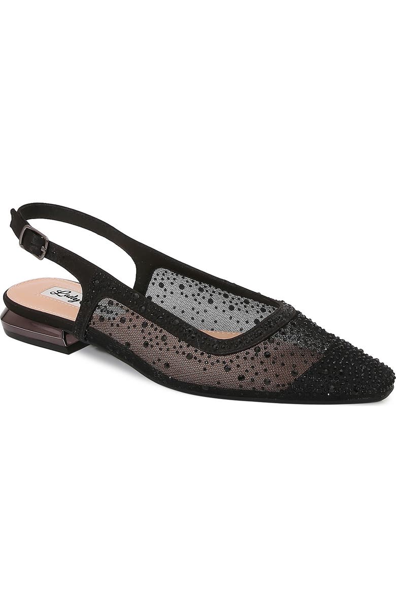 LADY COUTURE Kar Embellished Slingback Flat, Main, color, Black