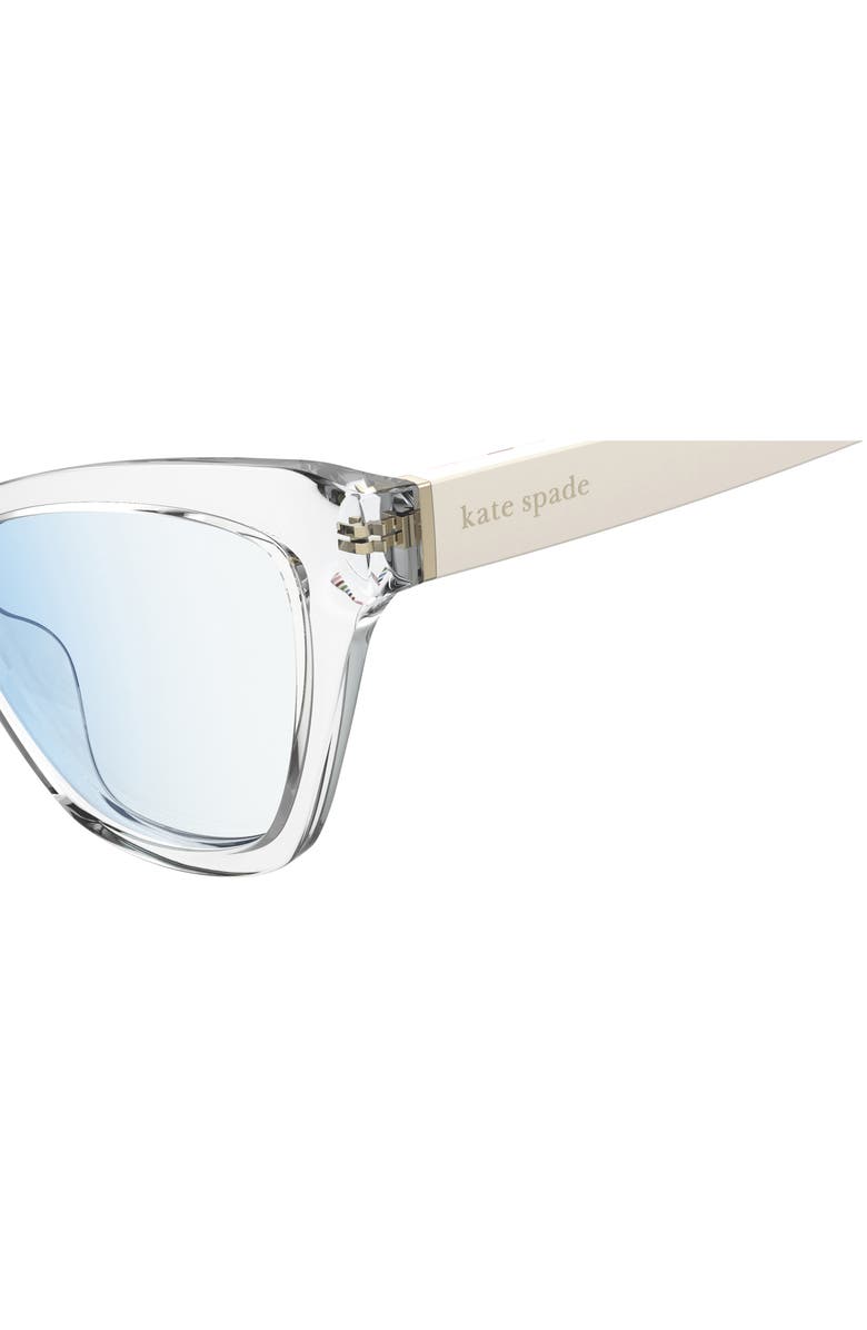 Kate Spade New York gracelyn 54mm blue light blocking cat eye reading glasses, Alternate, color, Crystal/ Demo Lens