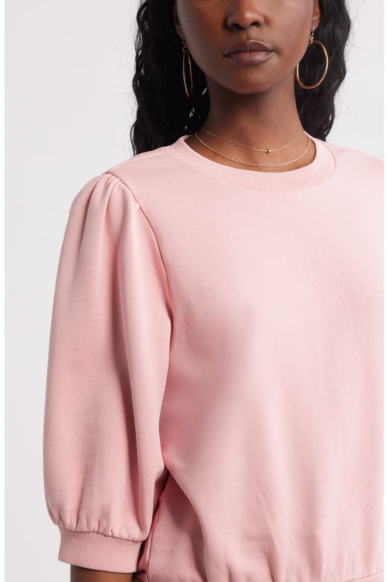Puff Sleeve Sweatshirt, Alternate, color, PINK BEAUTY