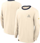 Nike Men's Nike Natural West Virginia Mountaineers Athletic Prep Max90 Pocket Logo Long Sleeve T-Shirt