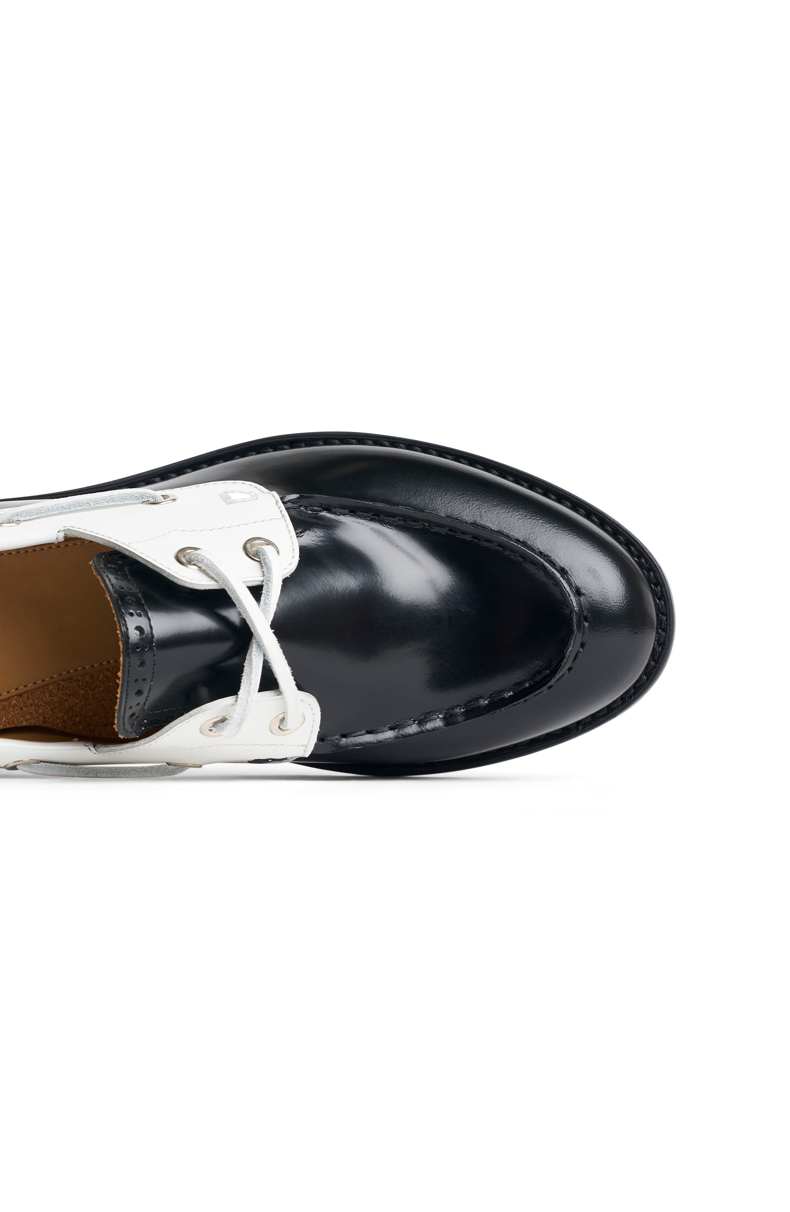Ms Ginger Boat Shoe, Alternate, color, BLACK N WHITE