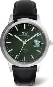 Daniel Wellington Iconic Automatic Leather Strap Watch, 40mm
