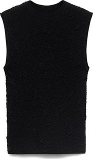 MANGO Sleeveless Textured Crepe Sweater