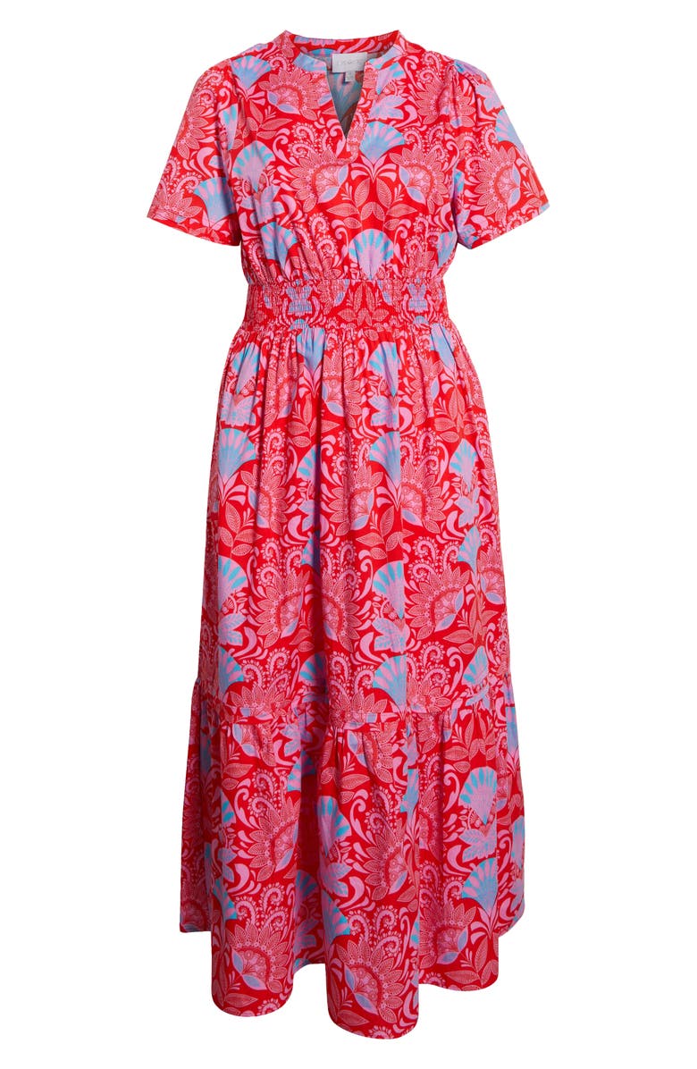 SUGARLIPS Radiant Floral Cotton Poplin Maxi Dress, Alternate, color, Blue/ Pink/ Red