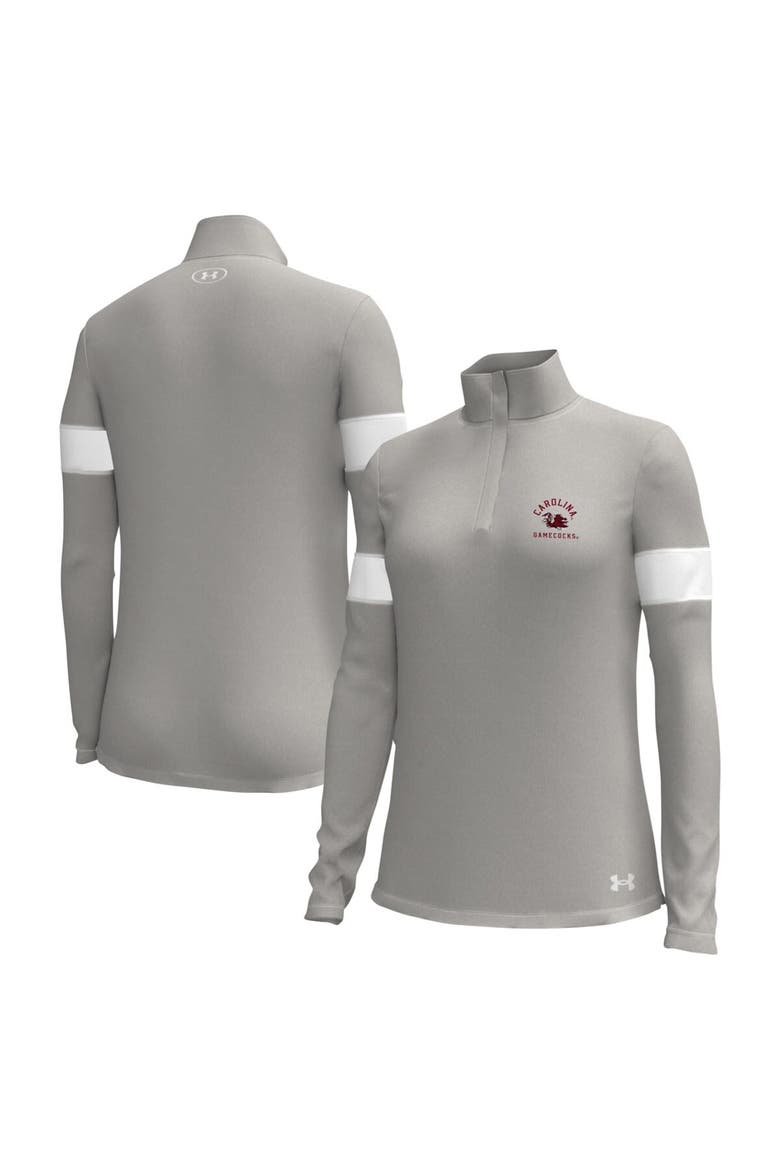 Women's Under Armour Gray South Carolina Gamecocks Gameday Challenger Quarter-Zip Top, Main, color, Gray