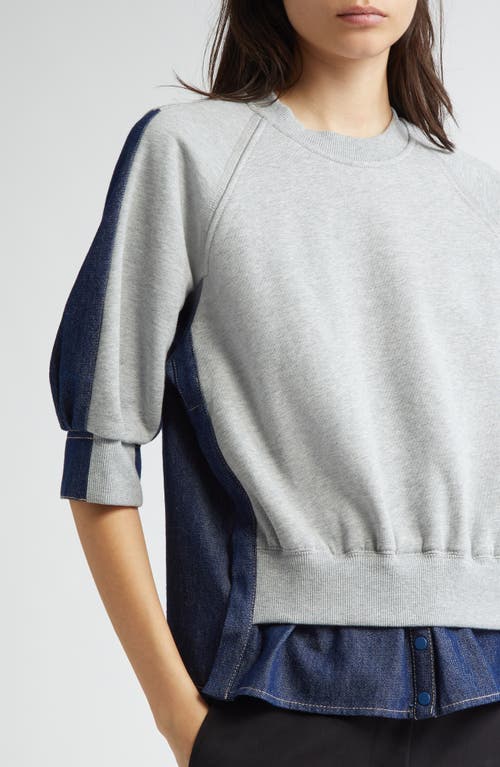 3.1 Phillip Lim French Terry Shirt In Medium Heather Grey-indigo