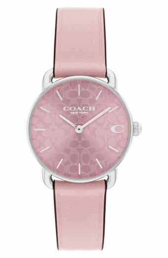 Elliot Pink Leather Strap Watch, 28mm