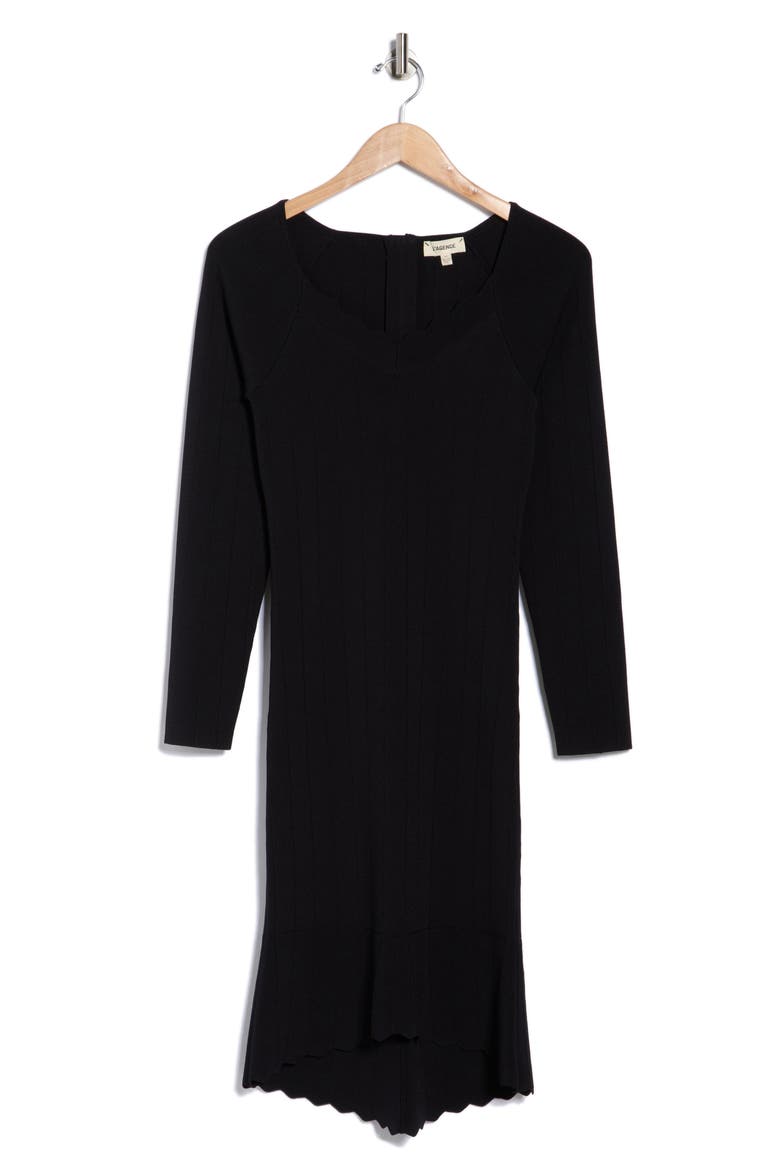 Felizia Long Sleeve Knit Dress, Alternate, color, BLACK