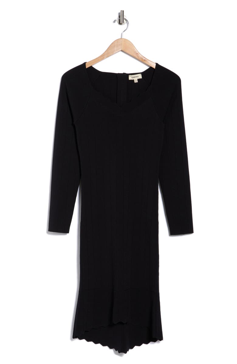 L'AGENCE Felizia Long Sleeve Knit Dress, Alternate, color, Black