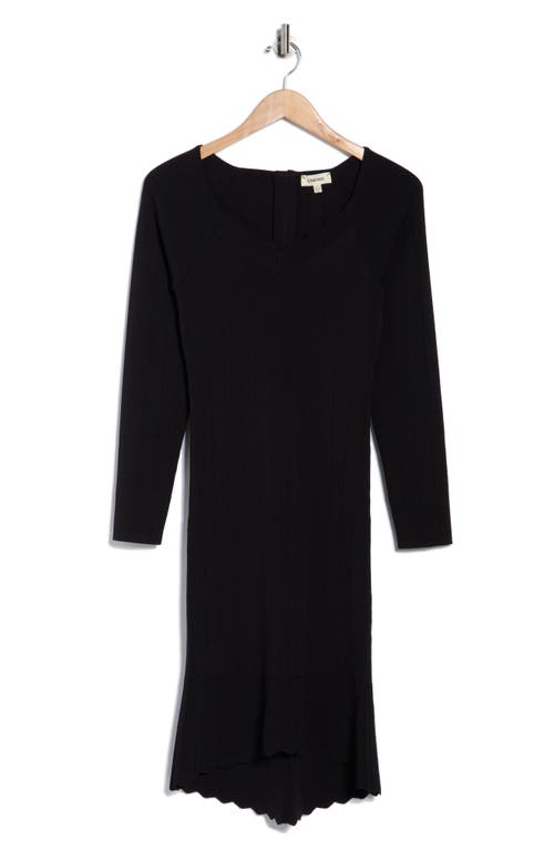 L'agence Felizia Long Sleeve Knit Dress In Black
