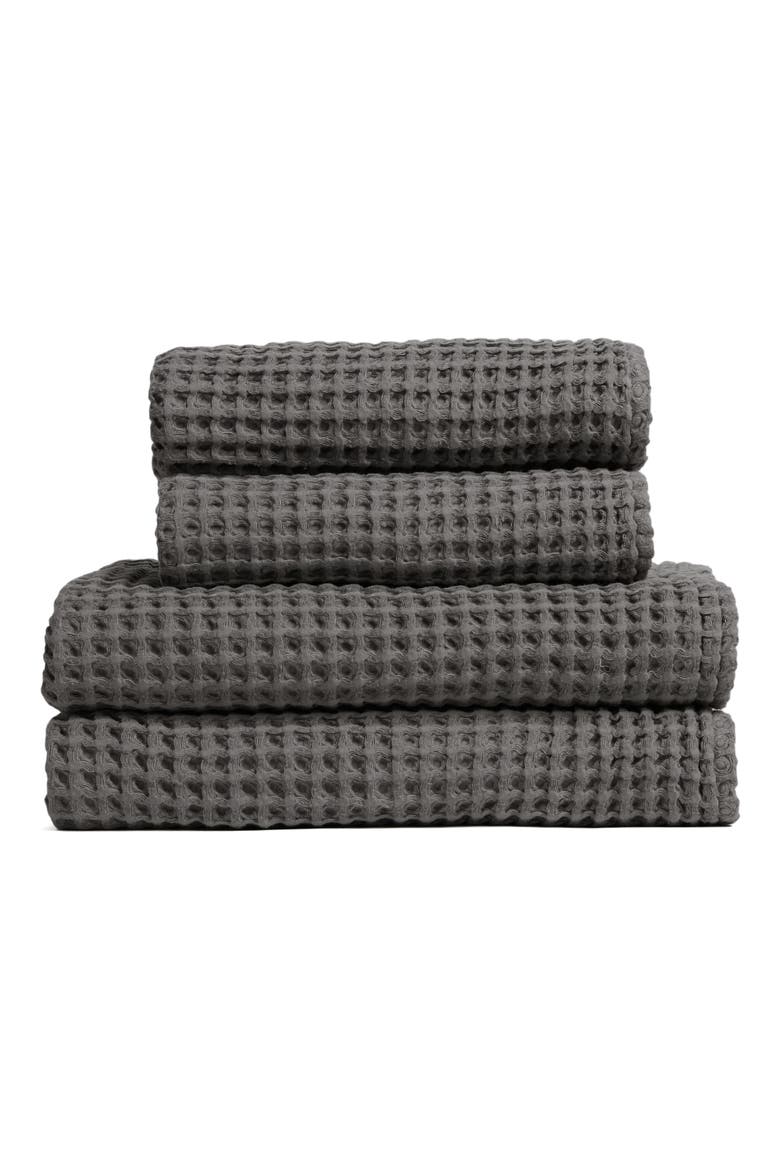 Turkish Cotton Waffle Bath Essentials, Main, color, CHARCOAL
