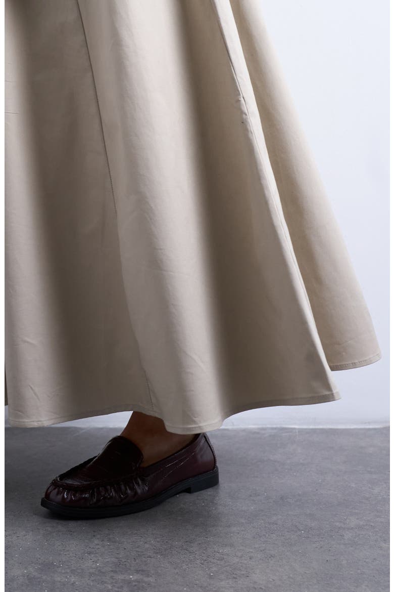 Twill Midi Circle Skirt, Alternate, color, IVORY