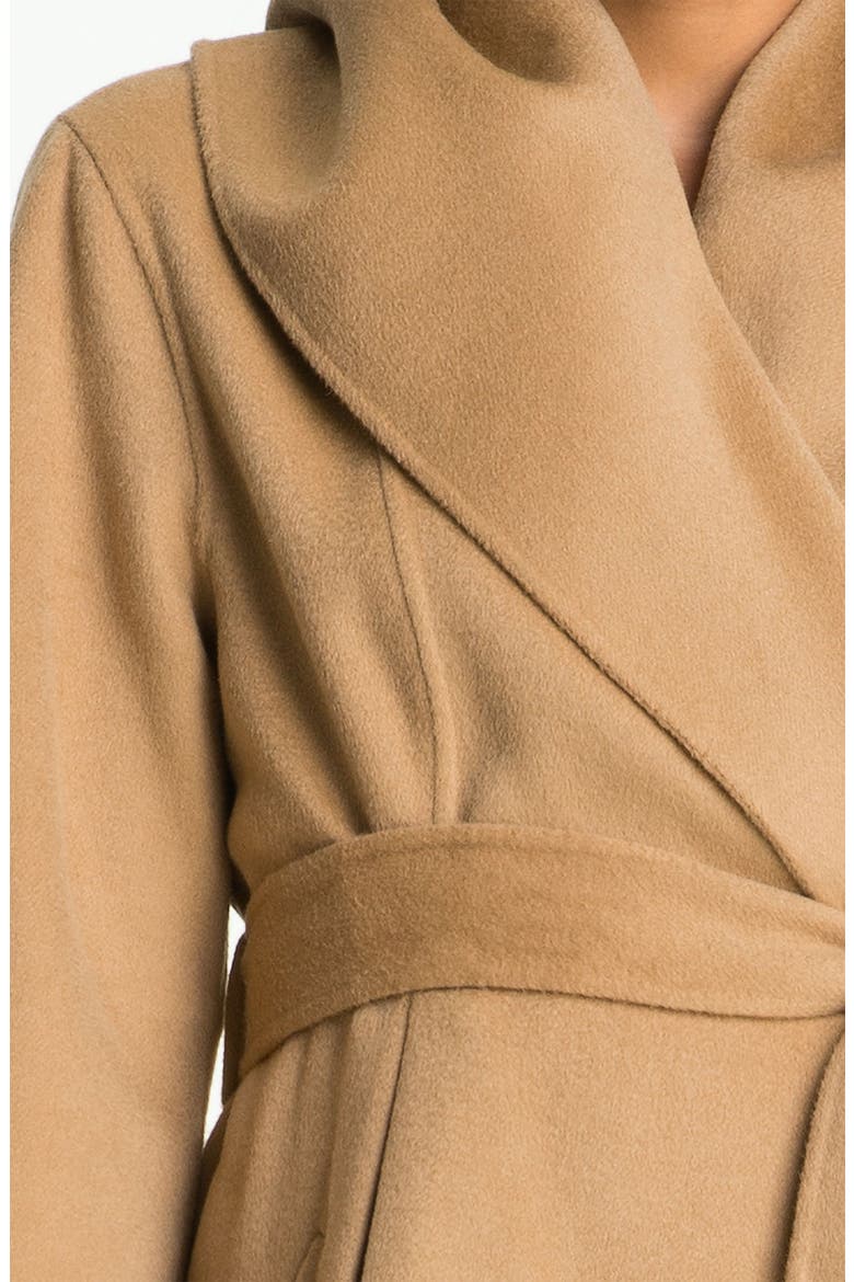 Wool & Cashmere Wrap Coat, Alternate, color, CAMEL