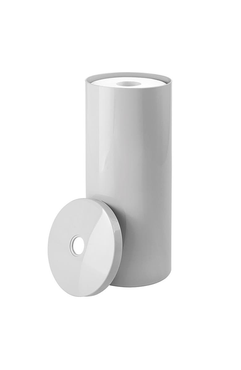 iDesign Freestanding Toilet Paper Canister with Lid, Gray, Made in USA, Main, color, Gray