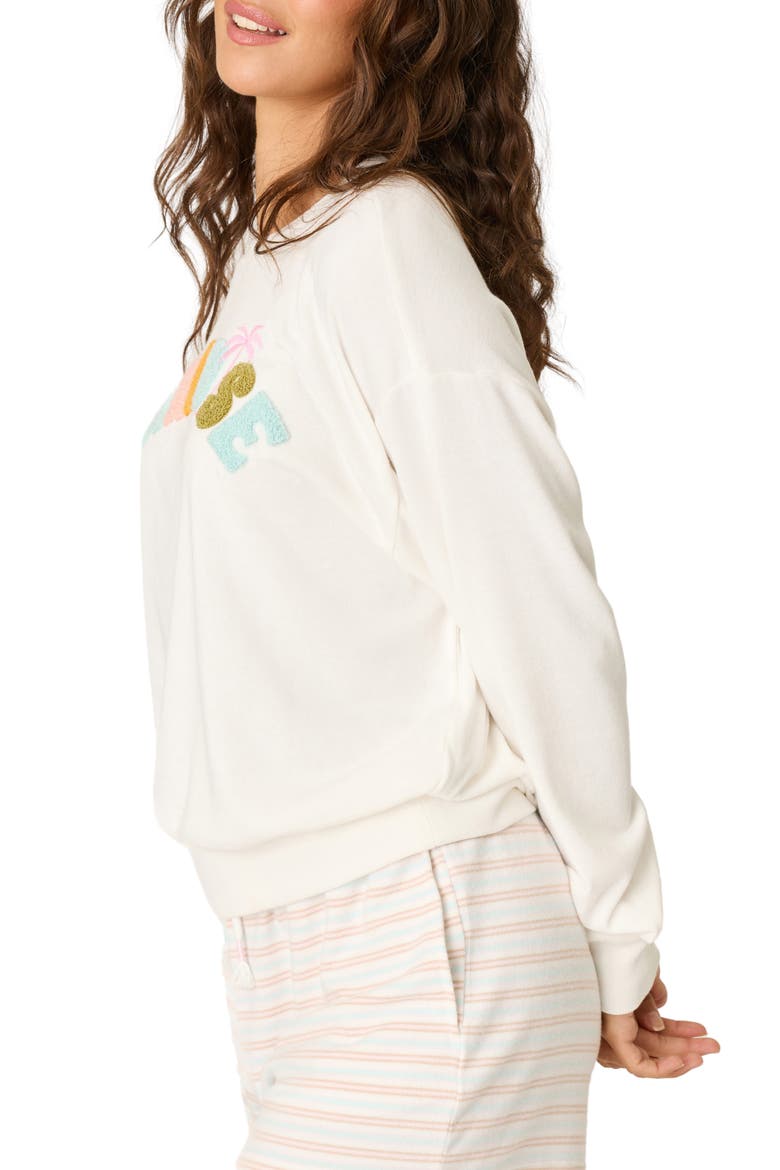 Paradise Bouclé Sweatshirt & Shorts Lounge Set, Alternate, color, IVORY