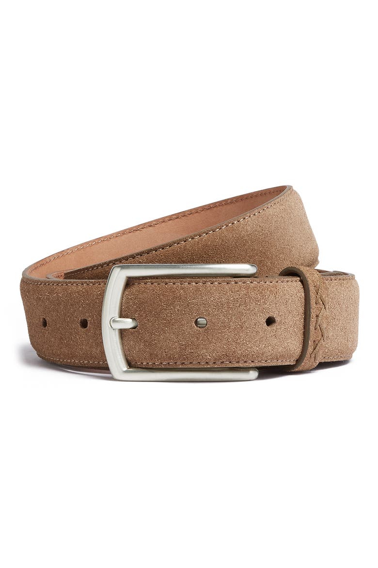 Suede Belt, Main, color, BEIGE