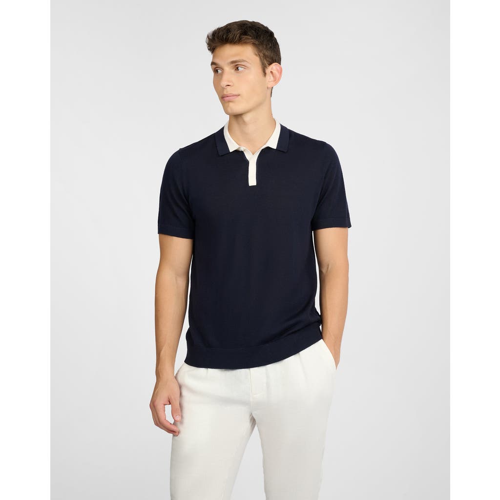 Onia Extra Fine Merino Wool Polo In Blue