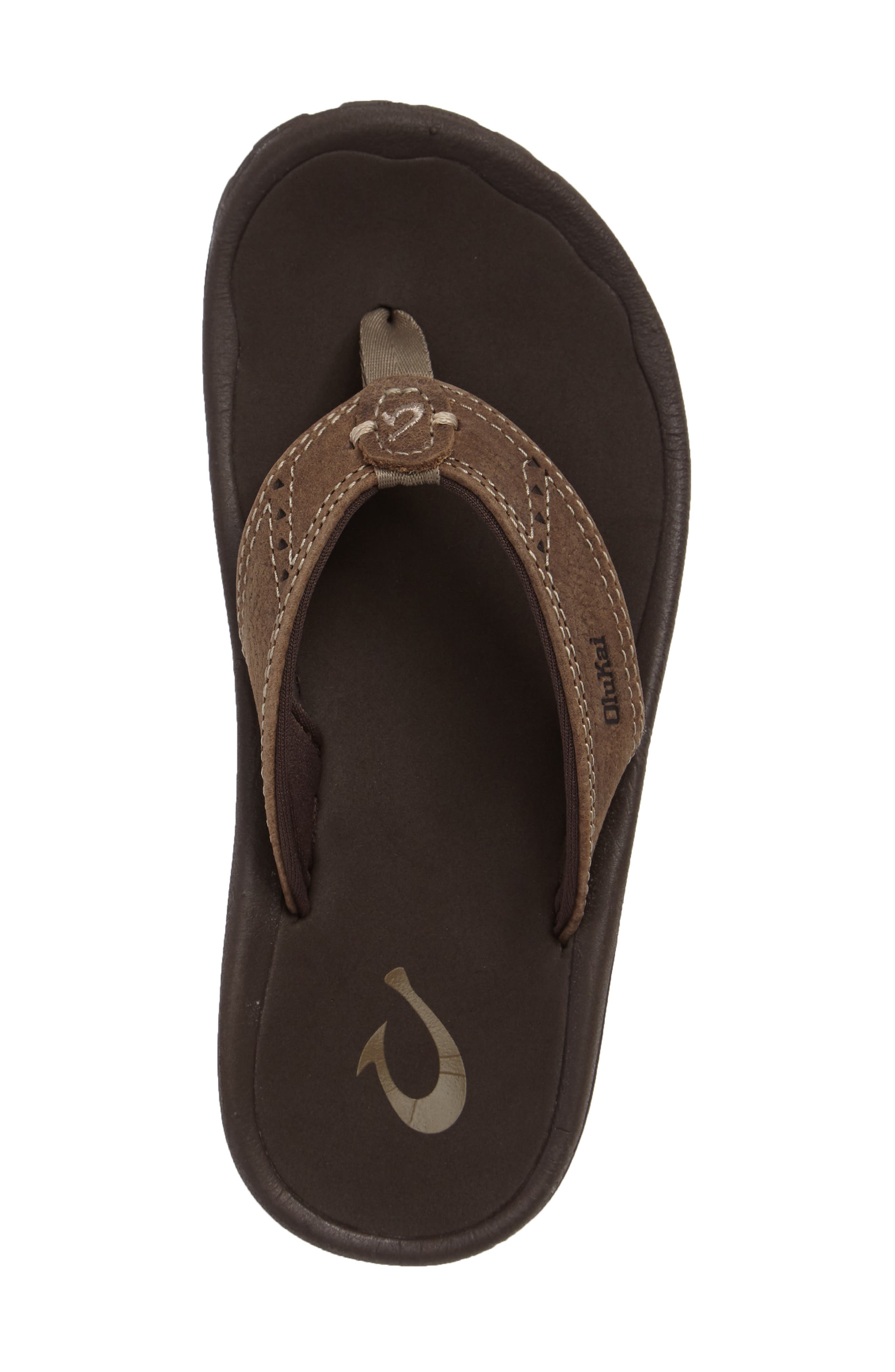 OluKai Nui Leather Flip Flop, Alternate, color, 