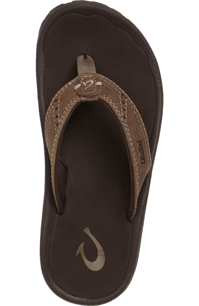 OluKai Nui Leather Flip Flop, Alternate, color,
