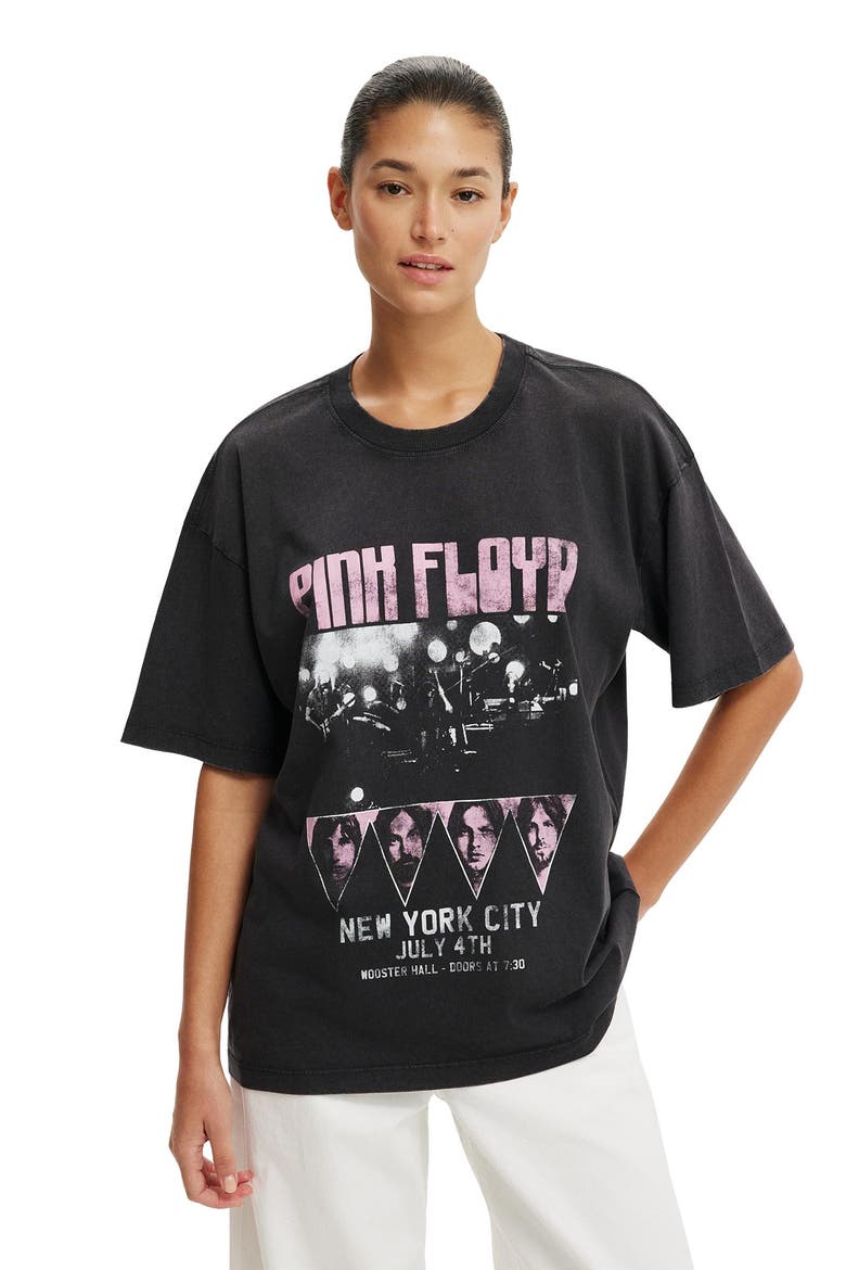 The Lcn Music Boxy Graphic Tee, Main, color, Pink Floyd Ny City  Washed