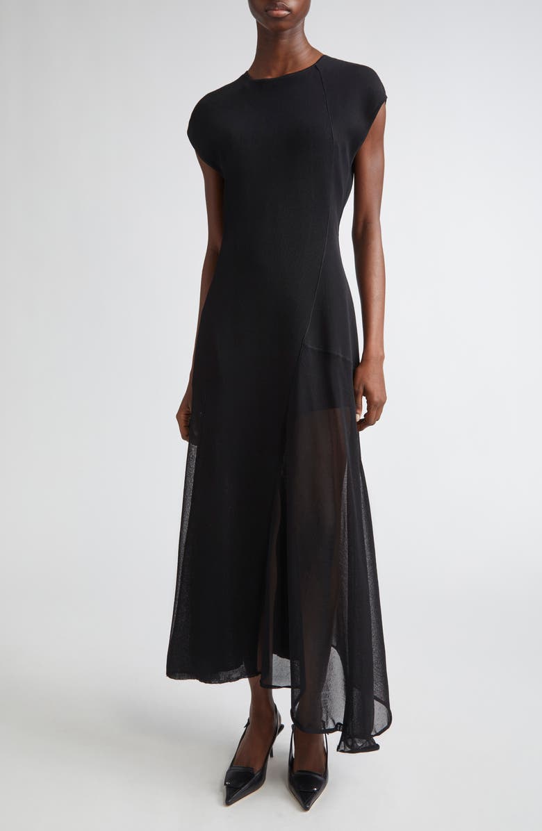 Jason Wu Collection Seamed Asymmetric Dress, Main, color, Black