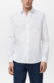 MANGO Solid Regular Fit Button-Up Shirt
