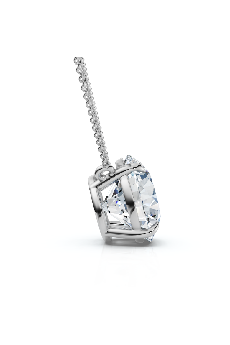 4Ct Floating Diamond Solitaire Pendant 14k Gold 18" Women's Necklace Lab Grown, Alternate, color, White Gold