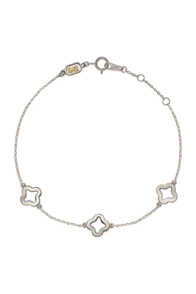 14K Gold Diamond Clover Bracelet - 0.27 ctw, Alternate, color, WHITE