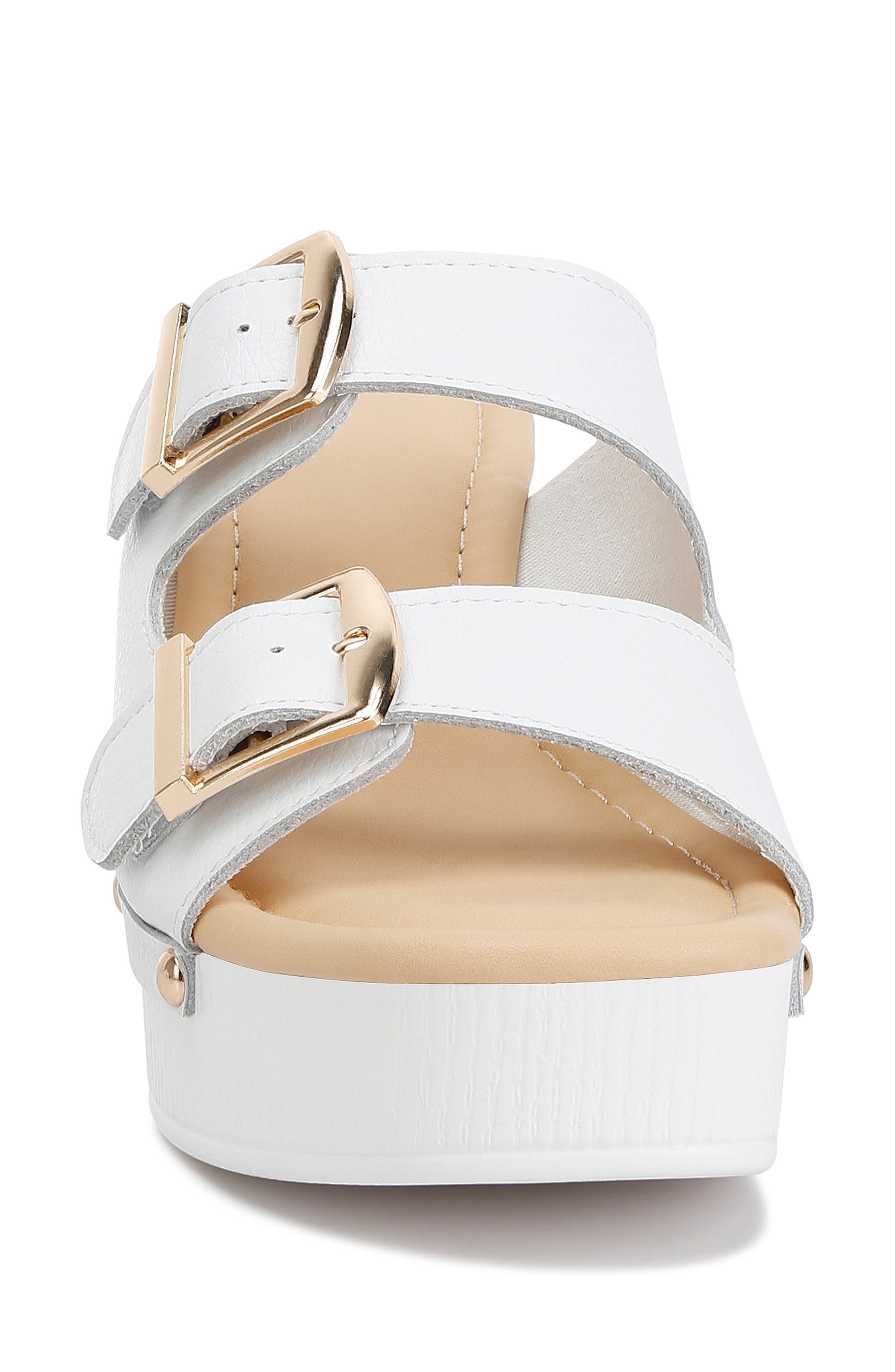 Kenna Double Buckle Strap Platform Sandal, Alternate, color, WHITE