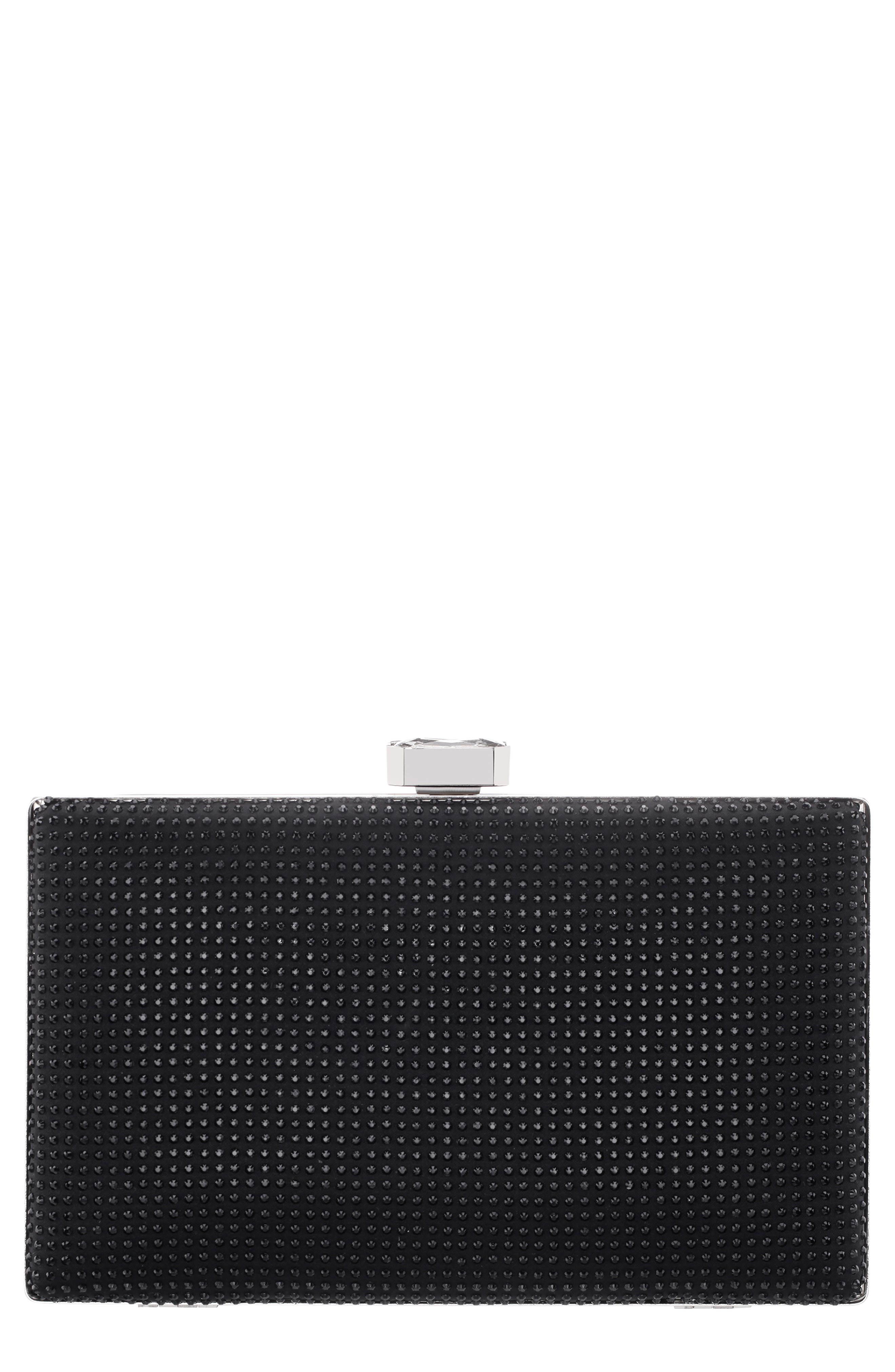 Nina Justin Frame Clutch, Main, color, Black