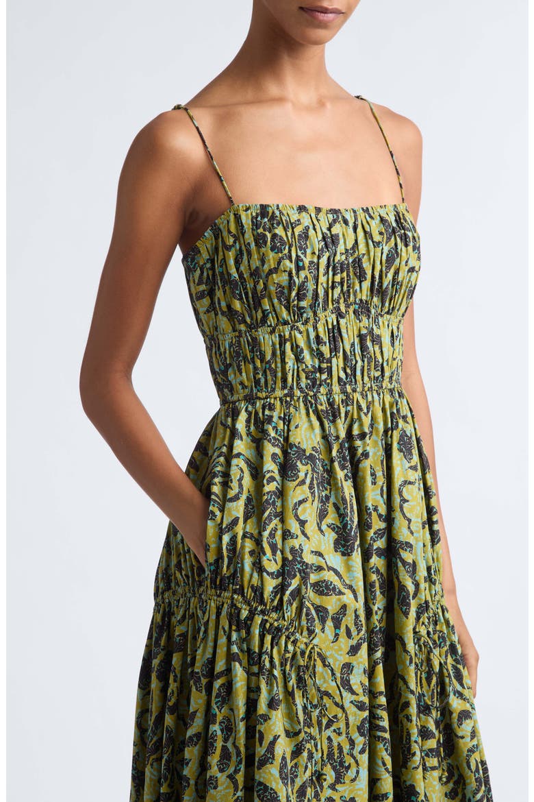 Vidri Midi Cotton Dress, Alternate, color, CHARTREUSE