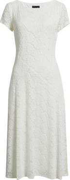 Connected Apparel Lace Midi Dress