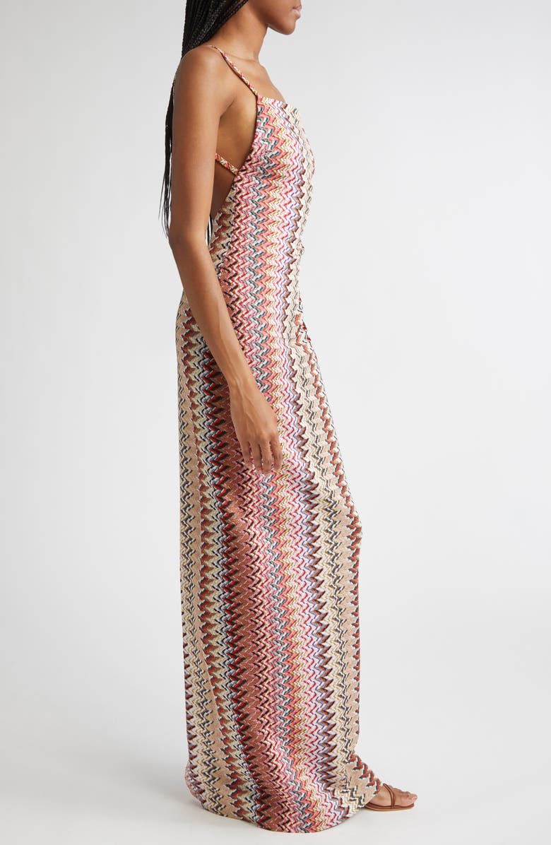 Missoni Metallic Zigzag Knit Maxi Dress, Alternate, color, Multicolor