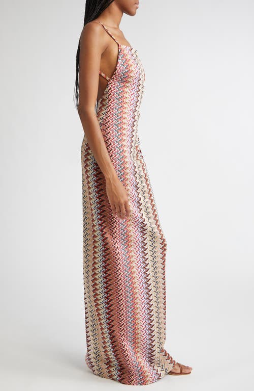 Missoni Metallic Zigzag Knit Maxi Dress In Multi
