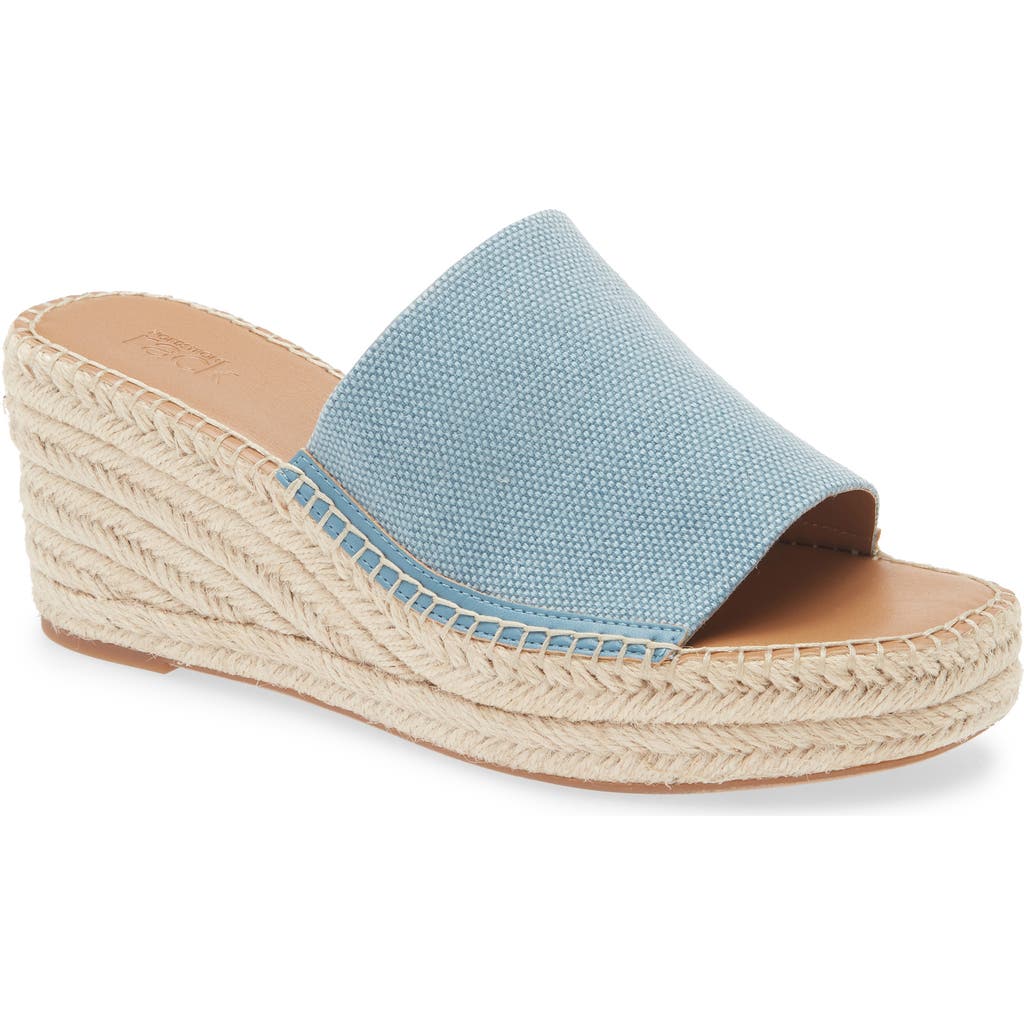 Nordstrom Rack Claire Jute Wedge Slide Sandal In Blue