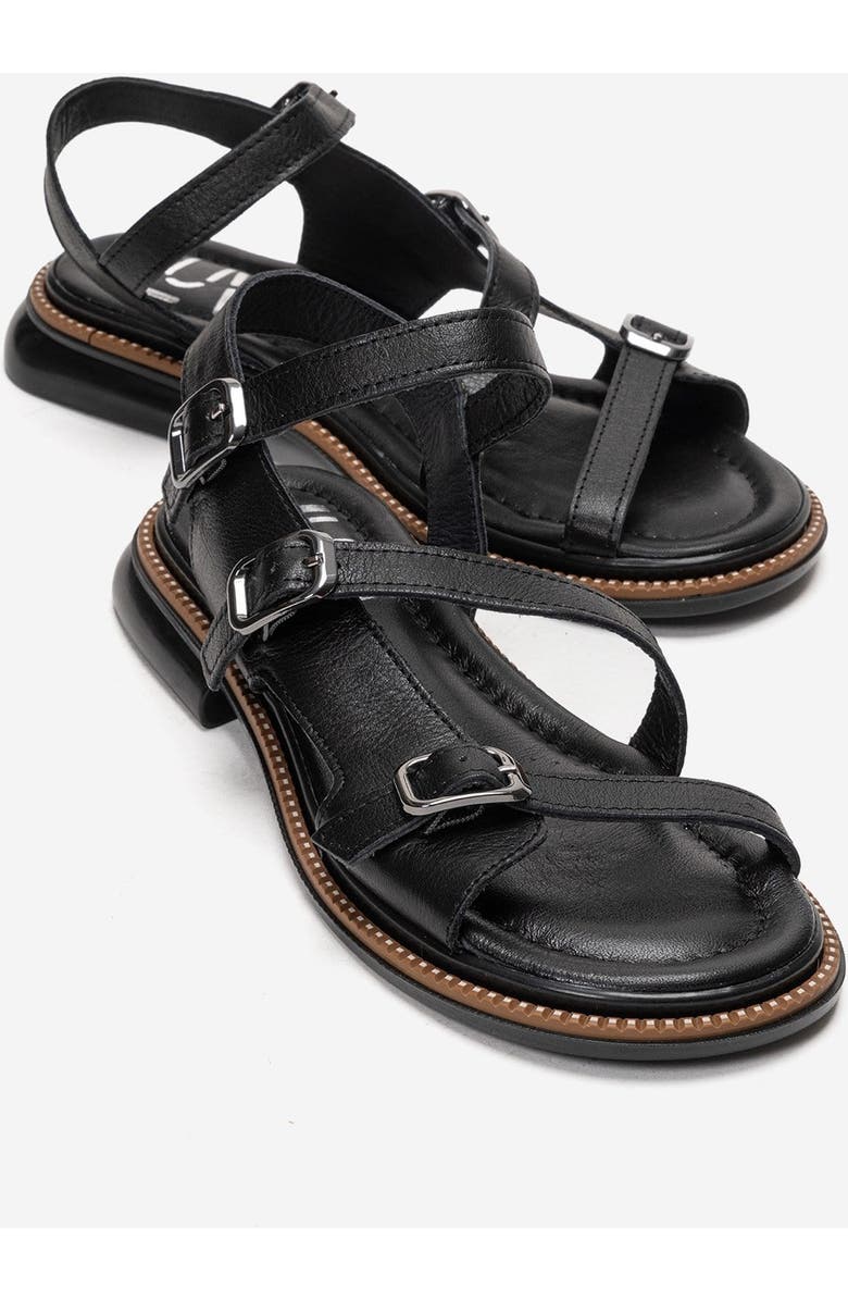 Forever & Always Shoes Morez Leather Sandal, Main, color, Black
