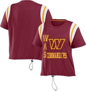 WEAR by Erin Andrews Women's WEAR by Erin Andrews Burgundy Washington Commanders Cinched Colorblock T-Shirt