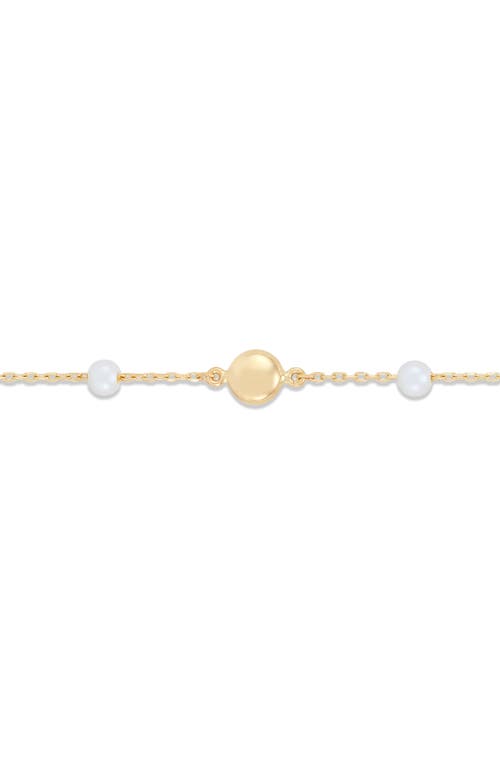 Frankie & Zoe Bead & Cultured Freshwater Pearl Station Bracelet In Gold
