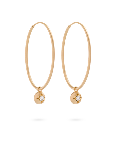 Moon Hoops Natural Diamond. Handmade in Italy