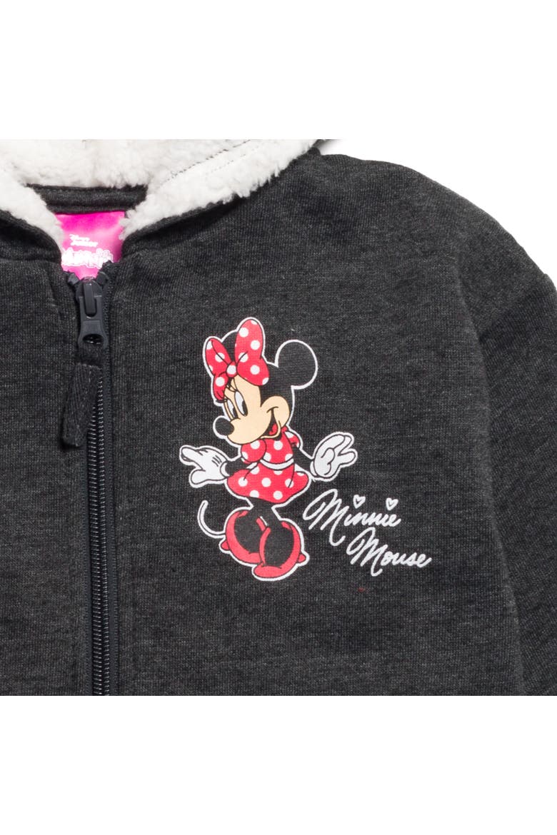 Minnie Mouse Cosplay Zip-Up Hoodie, Alternate, color, Minnie Charcoal Gray