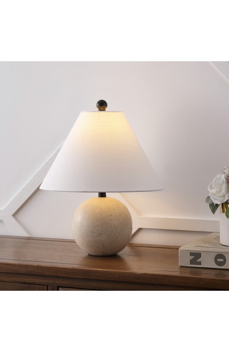 JONATHAN Y Liza 16" Modern Minimalist Travertine Globe LED Table Lamp, Alternate, color, 