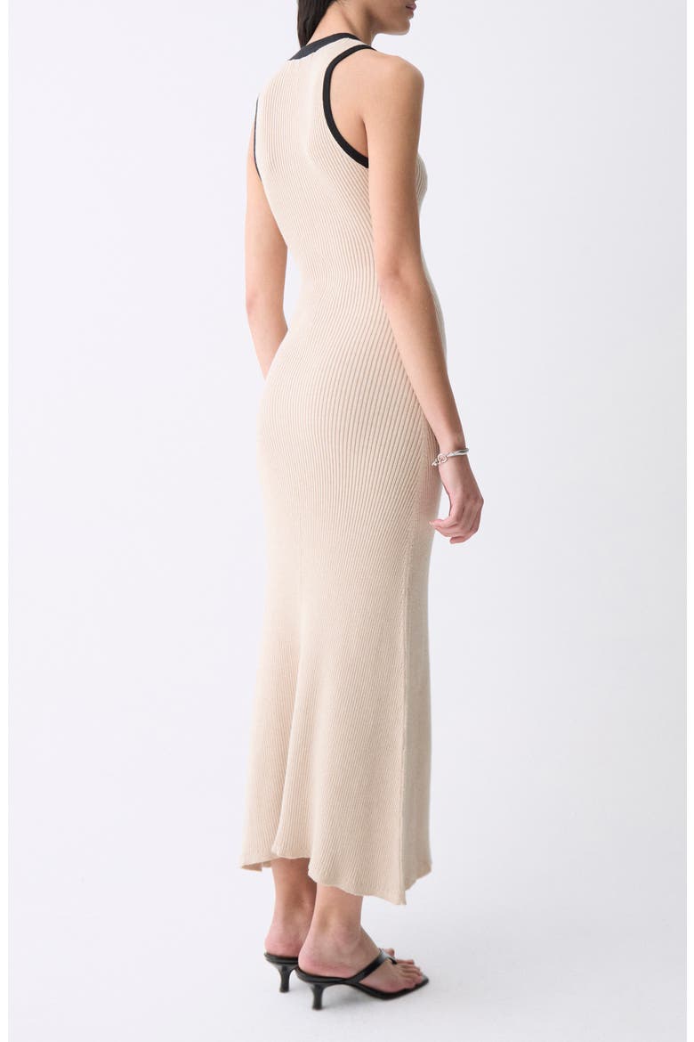 Vila Sleeveless Rib Sweater Dress, Alternate, color, ECRU WITH BLACK DETAILS