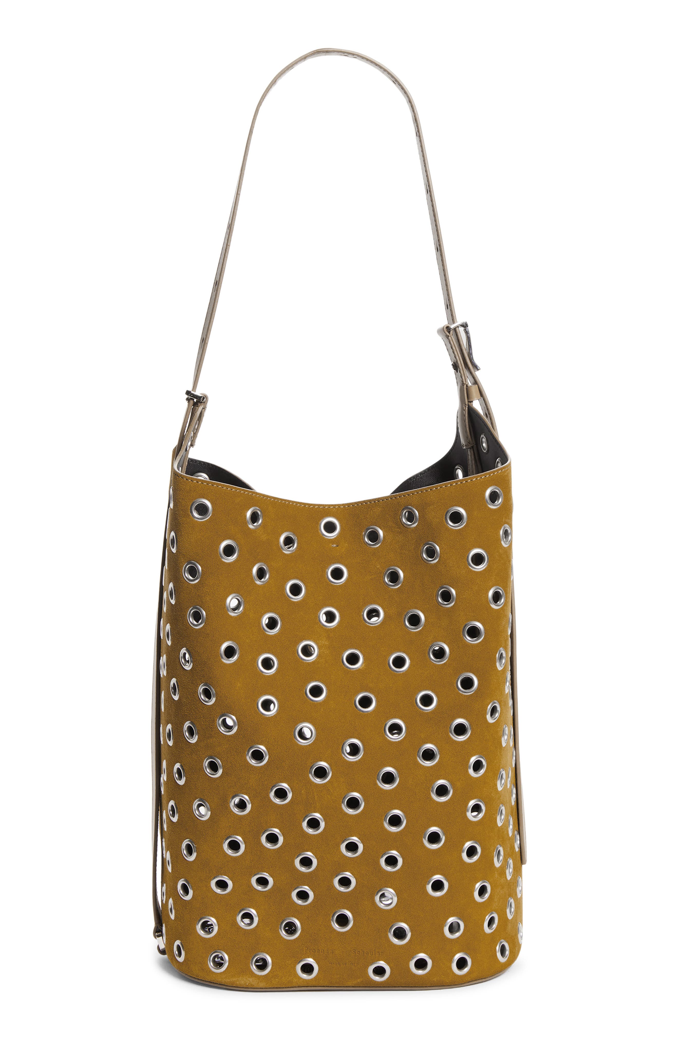 Brant Grommet Leather Bucket Bag, Main, color, HAZELNUT
