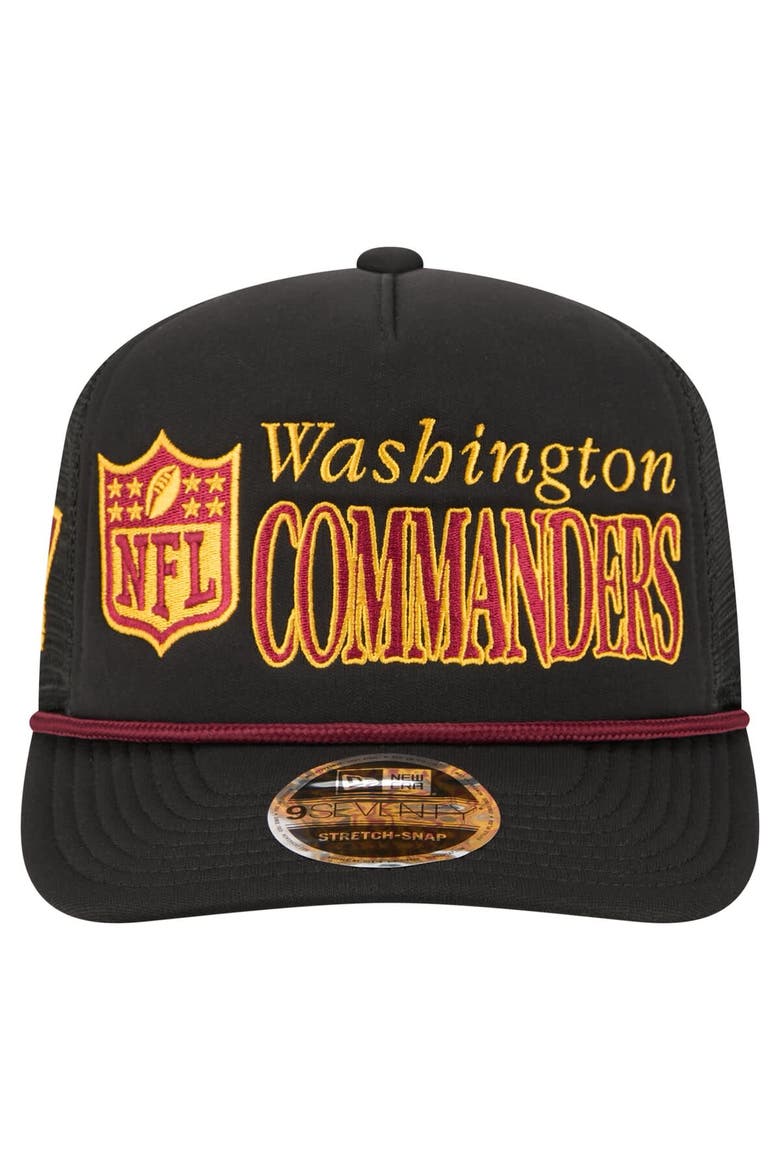 Men's New Era Black Washington Commanders Throwback Foam 19TWENTY Adjustable Hat, Alternate, color, Black