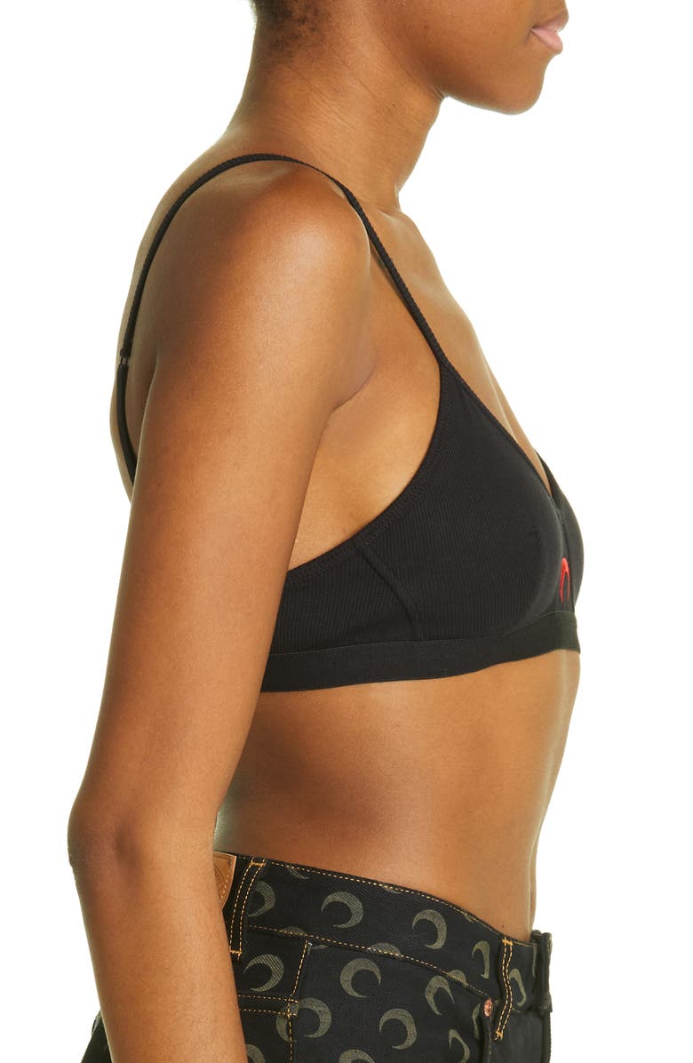 Marine Serre Stretch Organic Cotton Rib Bra, Alternate, color,